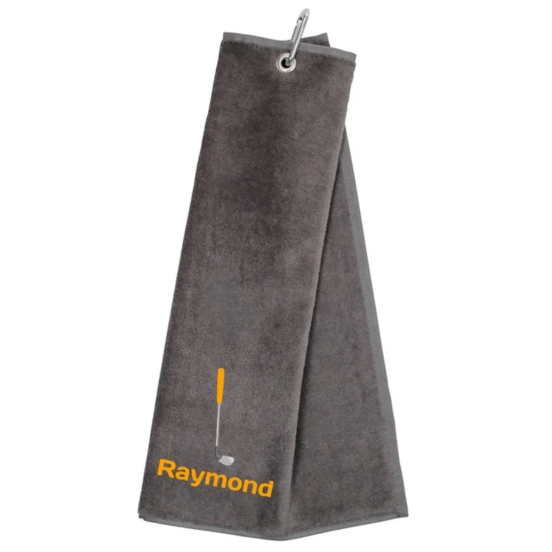 Personalized Bowling Towels 50cm*40cm Cotton Golf Towels Tri Fold Golf Towel With Carabiner Clip Custom DIY Monogram