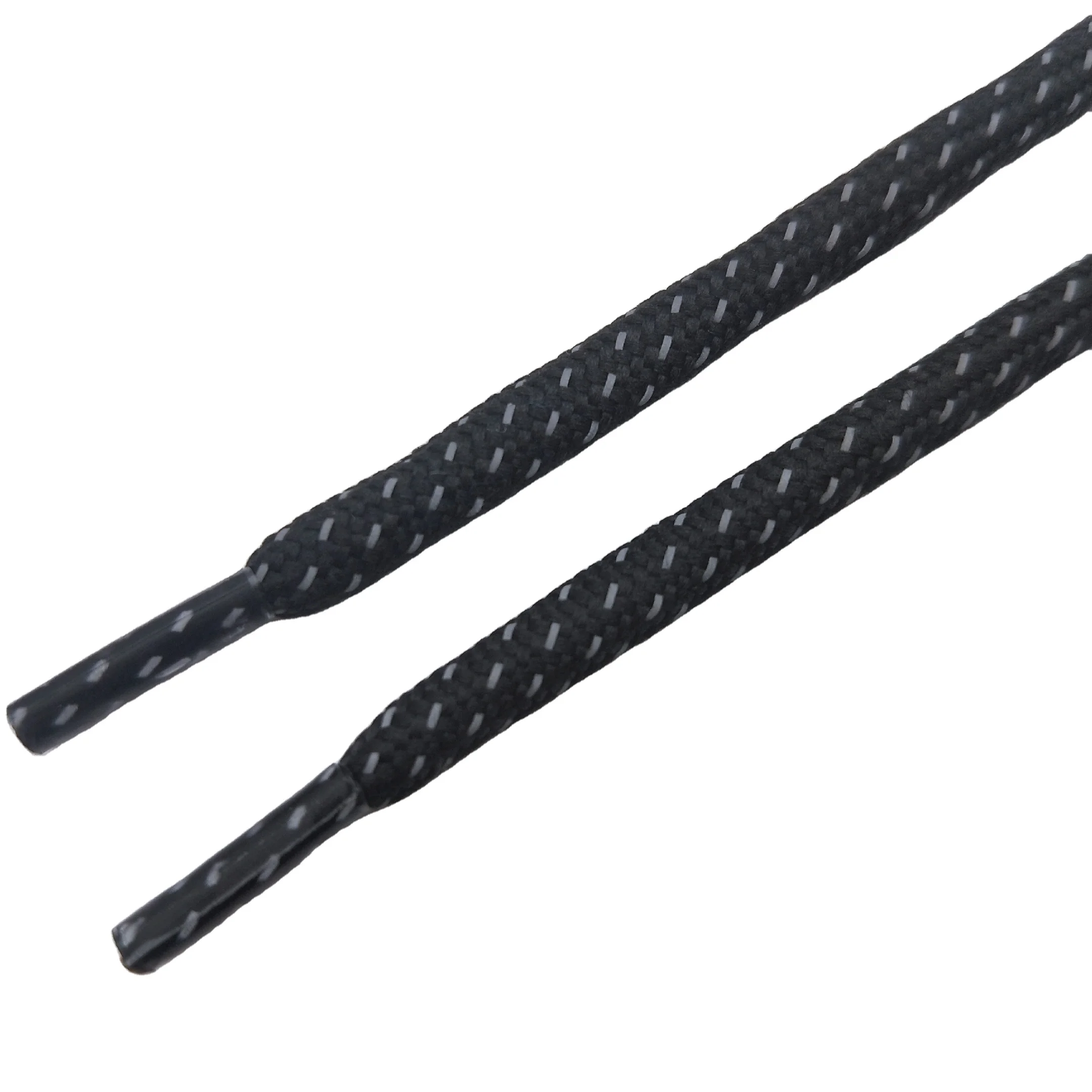 High quality braided polyester reflective cord drawcord with plastic tip 5mm