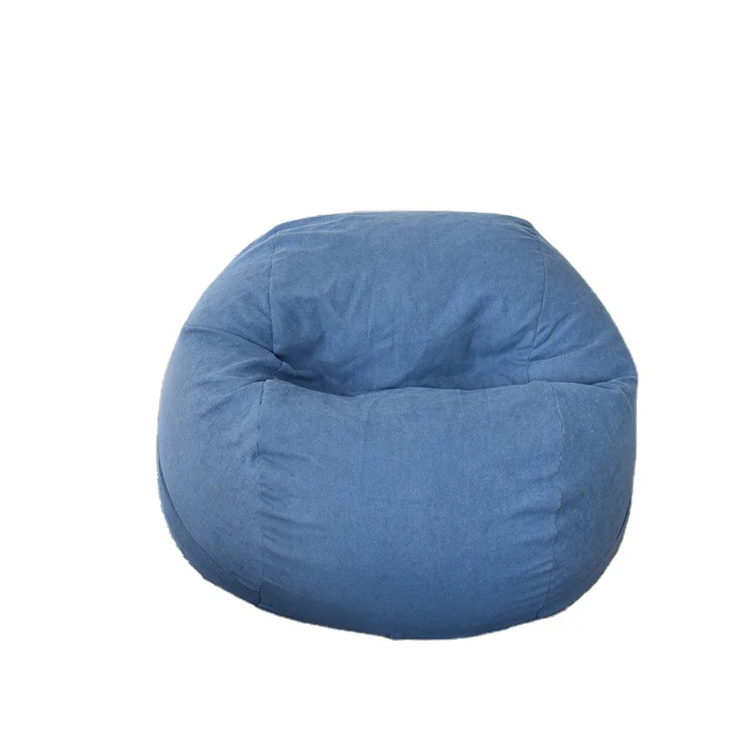YUNJIN Velvet Giant One Seat Foam Filled Bean Bag Soft Comfortable Bedroom Corner Sofa Chairs Bean Bags For Adults Navy Blue XXL