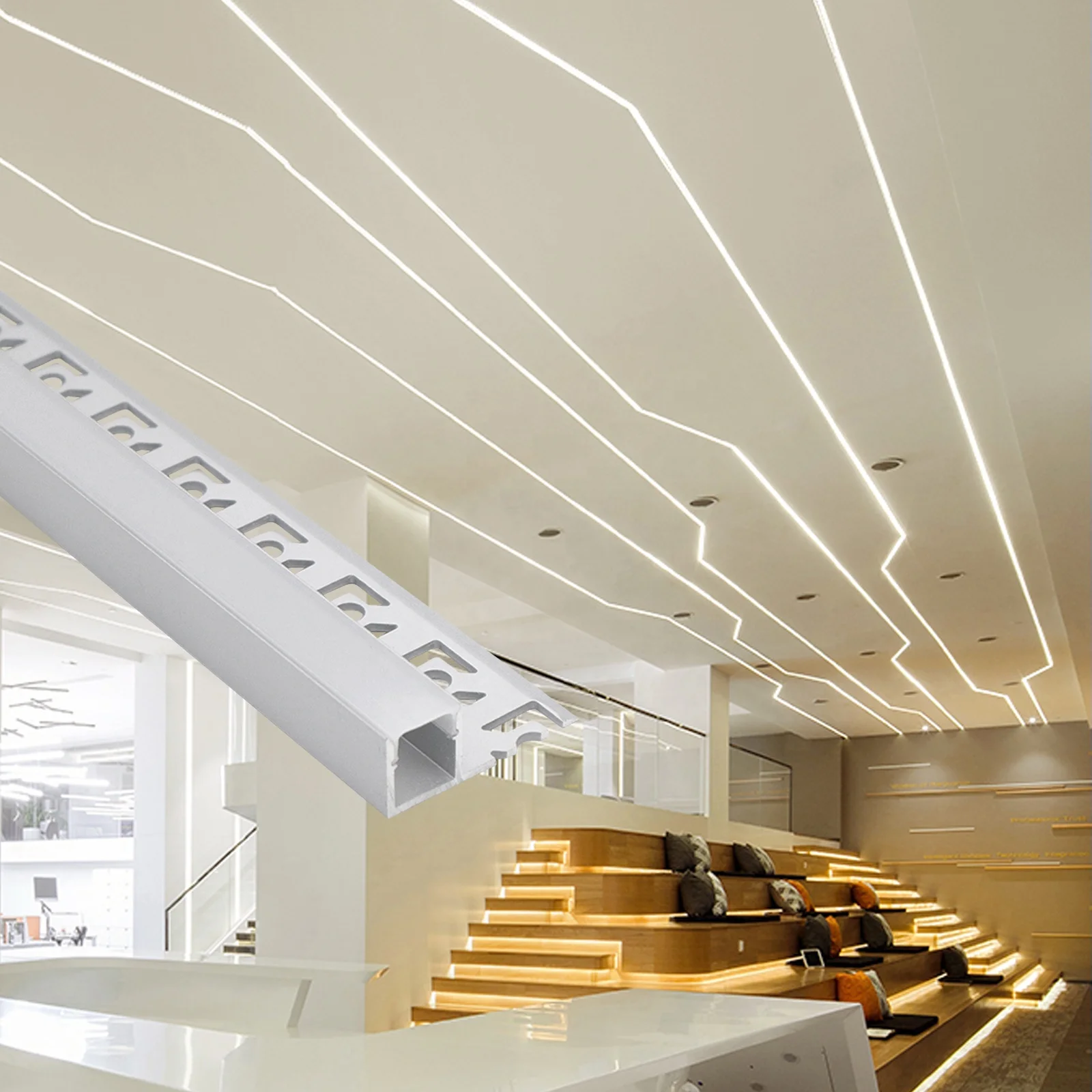 Drywall Ceiling Lighting 032 Alloy Channel Plaster 33*15MM Extruded Aluminum Profiles