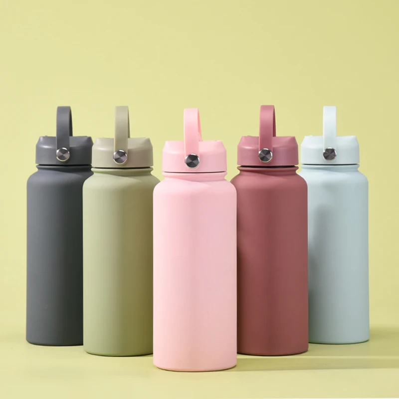 1L Stainless Steel Water Bottle Gym Double Wall Custom Large Capacity Sports Business Drink Cup with Lid Reusable Bottle