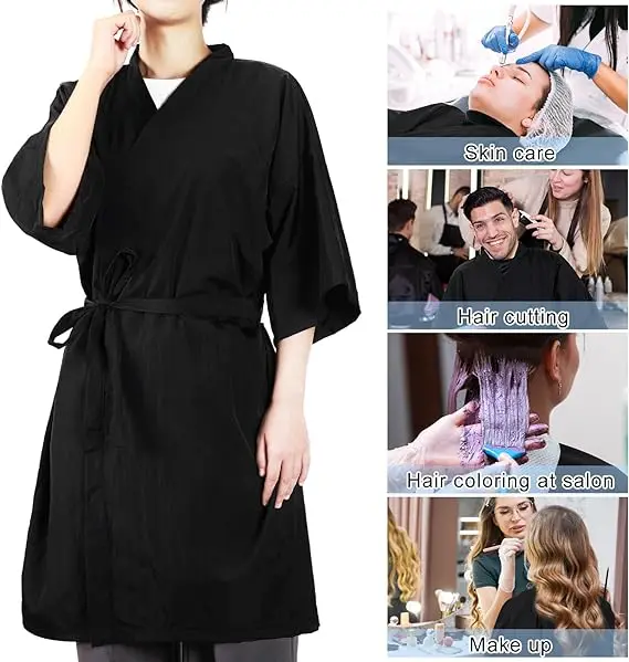 Custom Logo Spa Massage Robe for Beauty Salon Long Kimono Robe Hairdressing Bathrobe