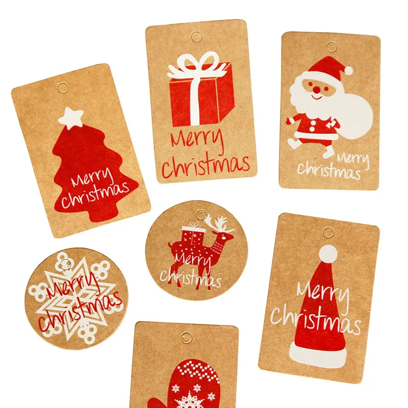 Manufacturing In Stock Party Card Kraft Paper Hang Tag Set Christmas Tree hanging paper Tag Decoration