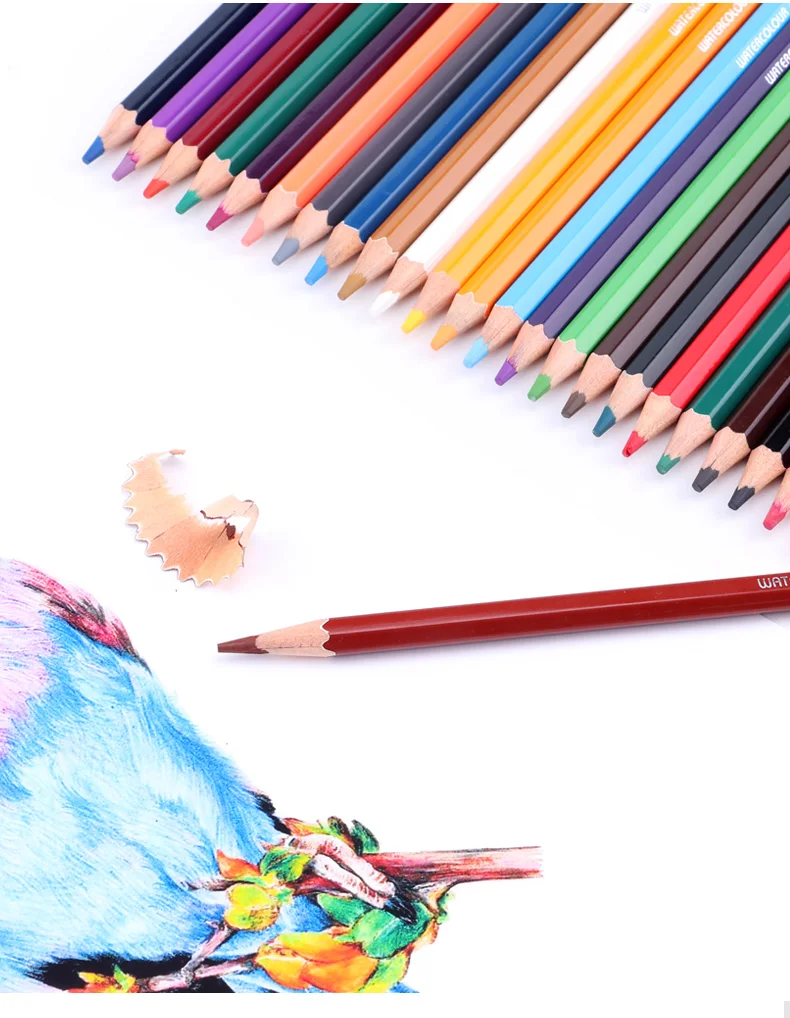 
High Quality Natural Wooden drawing color pencils with case 