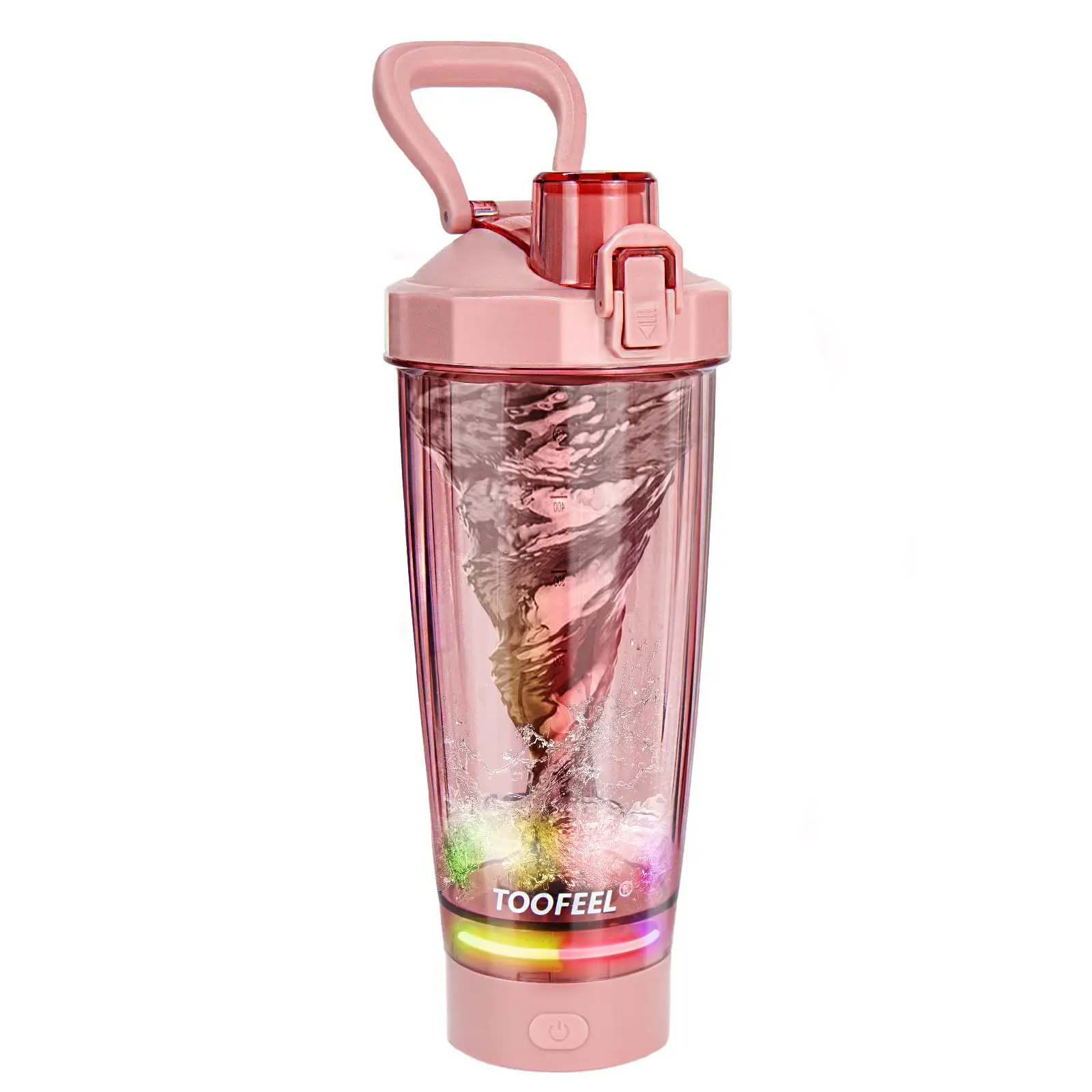 USB Rechargeable Electric Self Stirring Cup Portable Protein Vortex Mixer GYM Shaker Bottle with Colorful Light Shaker 600 ml