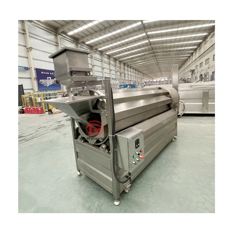 Fully Automatic Continuous Snack Food Mixer Flavored Nuts Drum Seasoning Machine