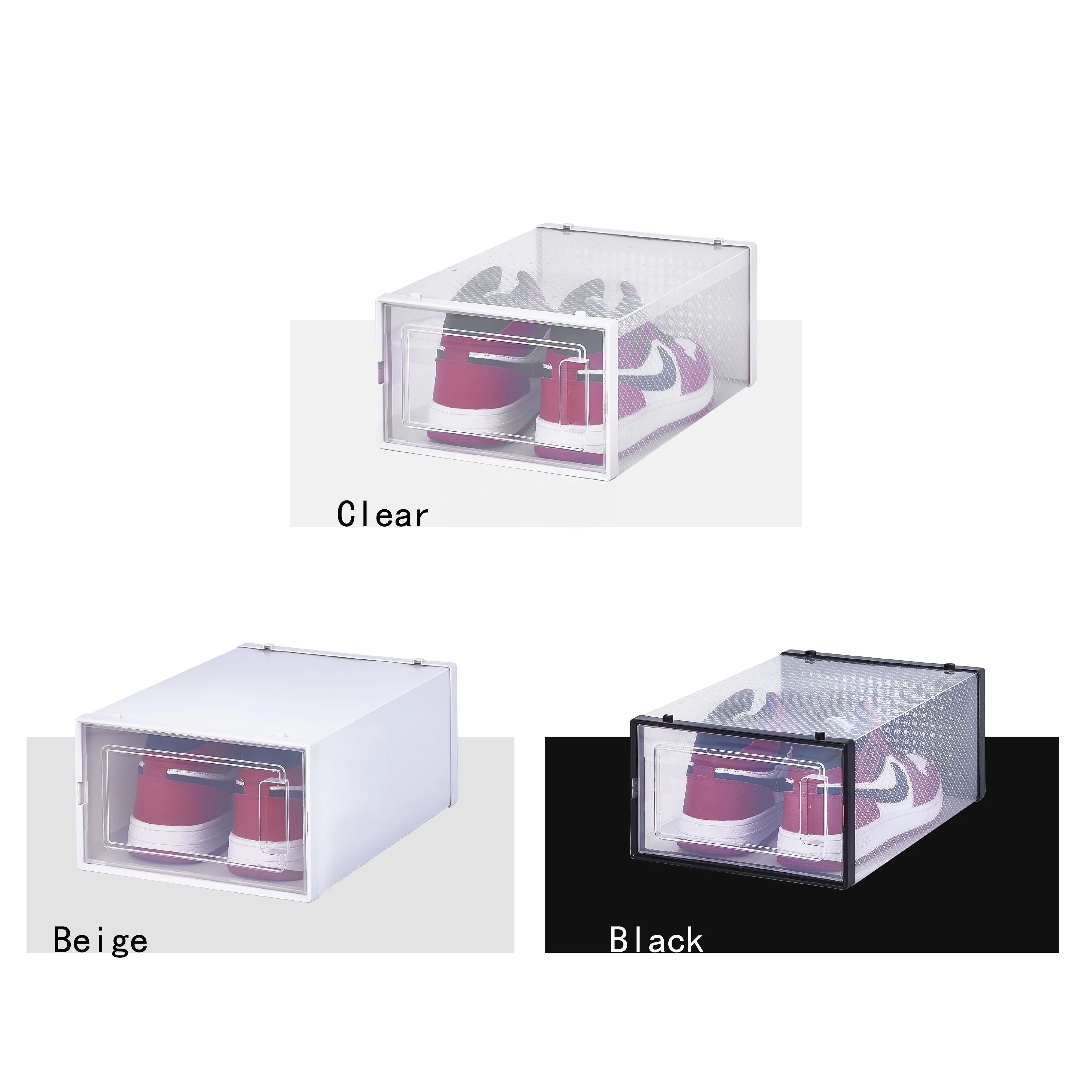 Stackable Clear Plastic Shoe Storage Box Wholesale
