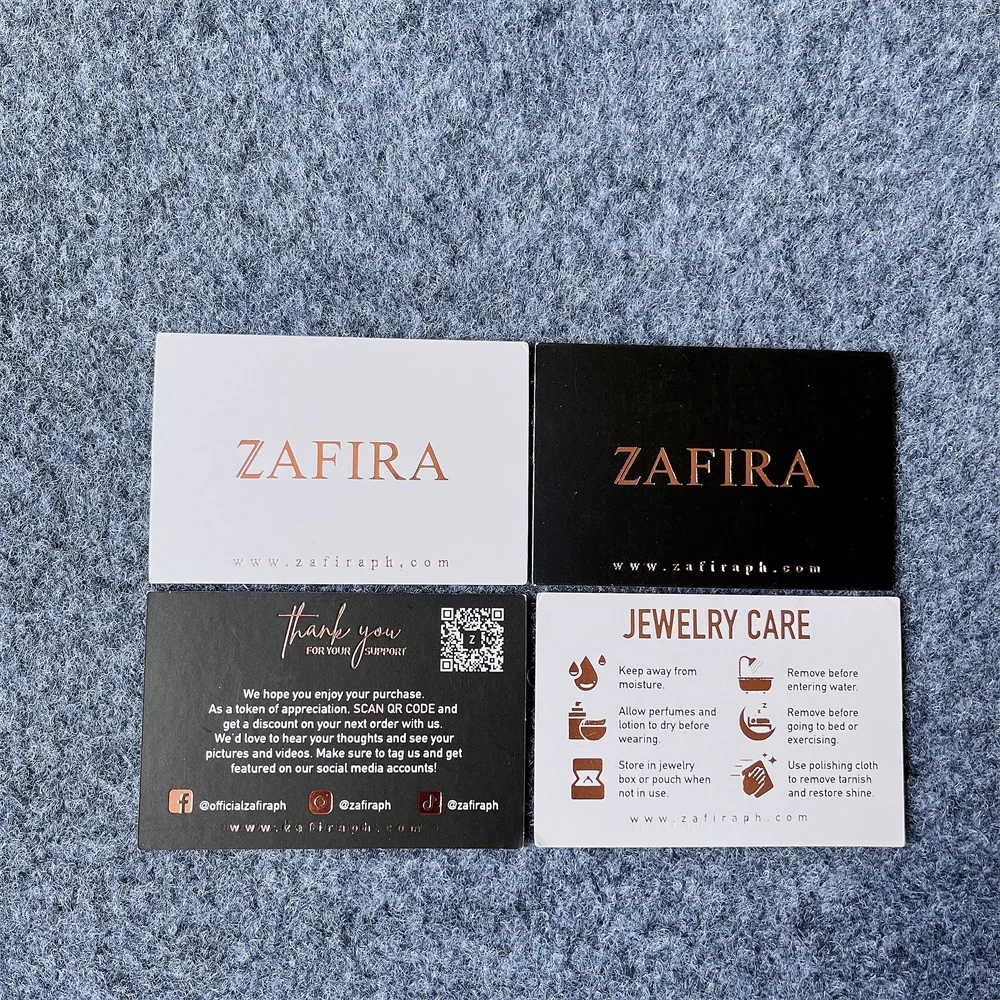 Wholesale Custom Logo Printing Small Business Luxury Black Recycled Paper Postcards Business Thank You Cards For Hair Extensions