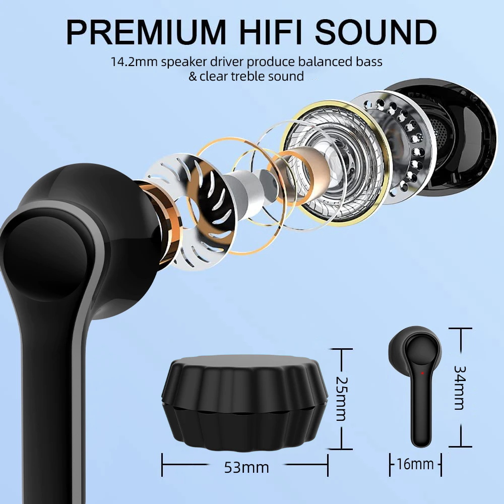 TWS06 Free Sample Pro 5 True Stereo Waterproof In Ear Wireless TWS Headset Earbuds Headphones Earphones