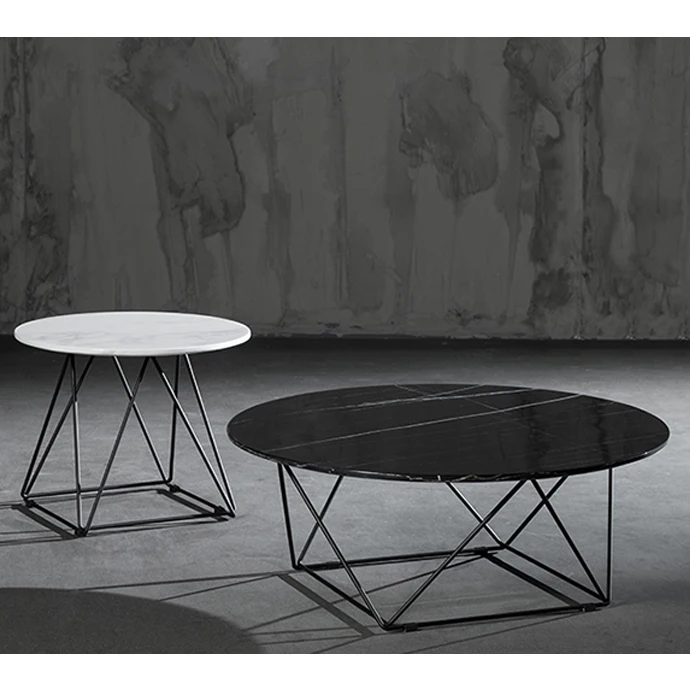 
Metal top laser cutting Black coffee table 