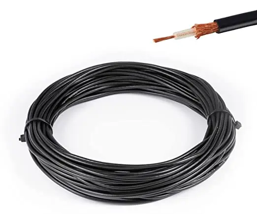 Superbat RF RG174 Coax Coaxial Cable Black 50 Ohm Mini Rg-174 Bare for Radio Cable Or DIY Antenna Wire