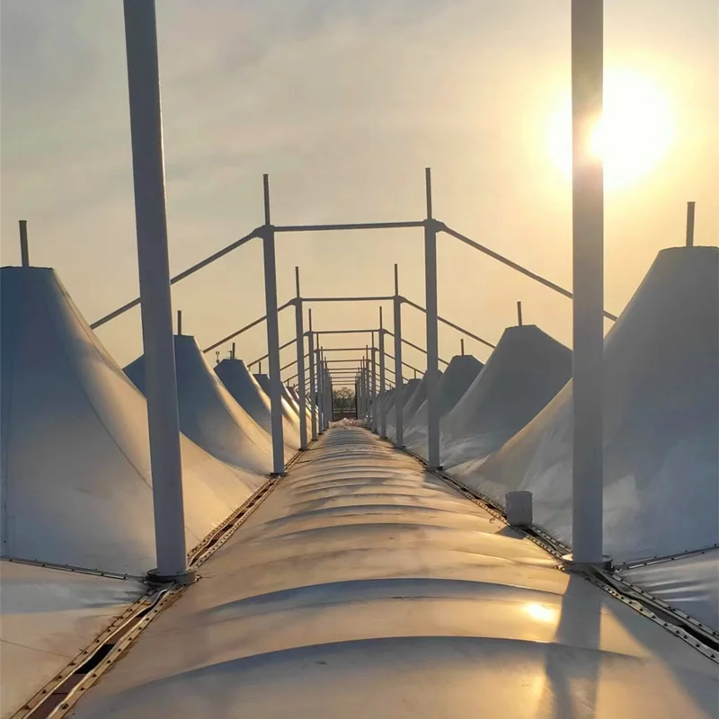Good quality PTFE PVDF tensile membrane structure for bus/car parking manufacturer