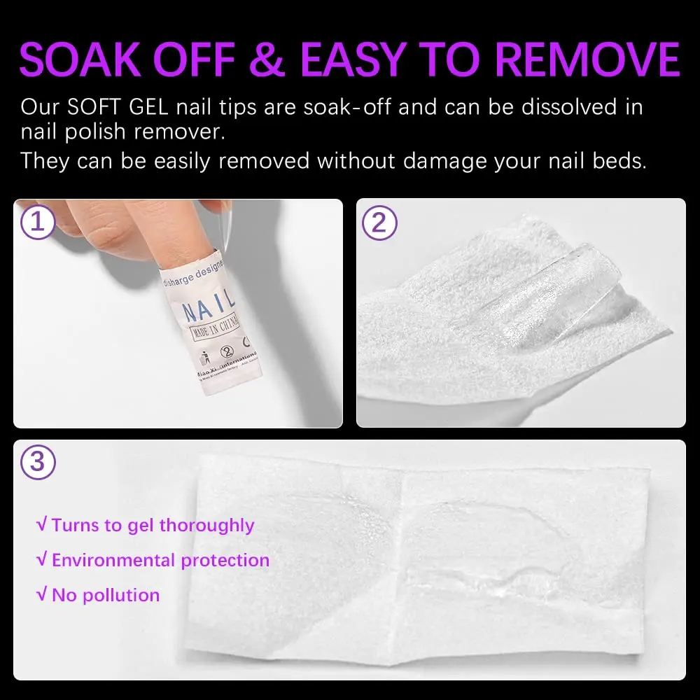 LONG Gel Nail Tips Coffin 504pcs Pre-buff Full Cover Ballerina Nail Tips No Crack No Trace For Nail Extensions