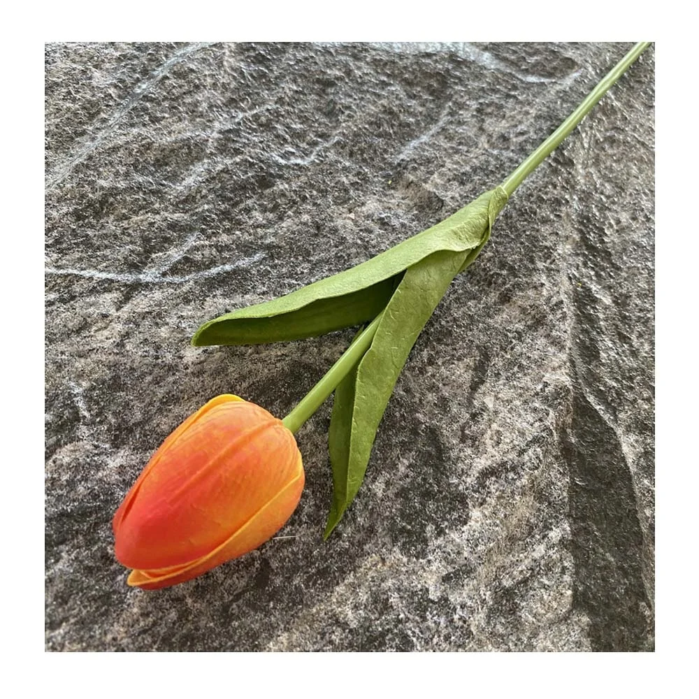 High Quality Artificial Tulips Single Soft Rubber Silicone Blue Purple Pink Black Red Yellow White Tulip Flower for Table