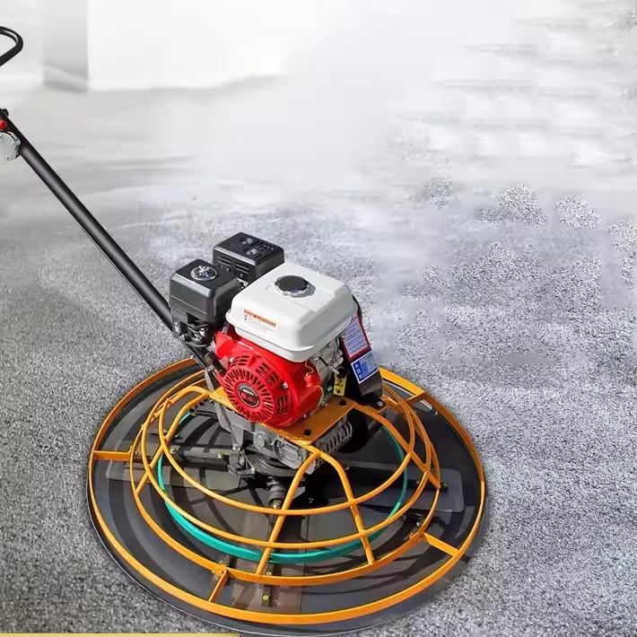 Factory walk behind gasoline electric power helicopter edging finishing float machine concrete power trowel walk behind grinderl