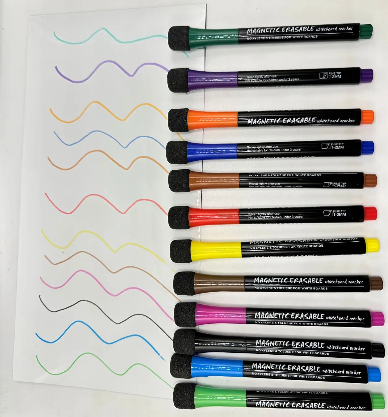 12 colors  colorful  magnetic dry erase whiteboard marker