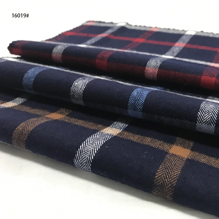 China manufacture factory Yarn Dyed 100% Cotton Flannel/Brushed Twill Check/Plaid Fabric