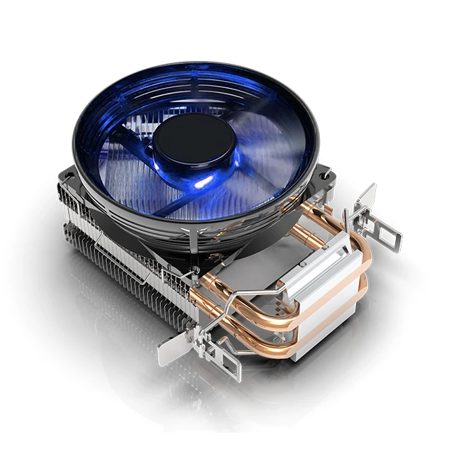 LED Radiator  Quiet Computer Case Fan Blue PC multi-platform CPU heat sink 2 copper tube heat sink 9CM fan 115X 1200 1700 AM4