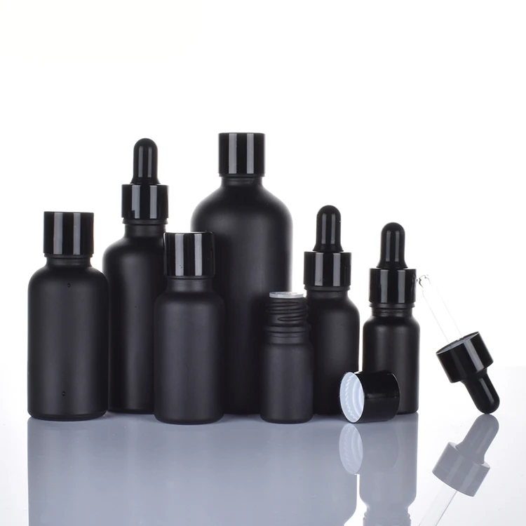 5ml 10ml 15ml 20ml 30ml 50ml 100l matte dark black oil glass dropper