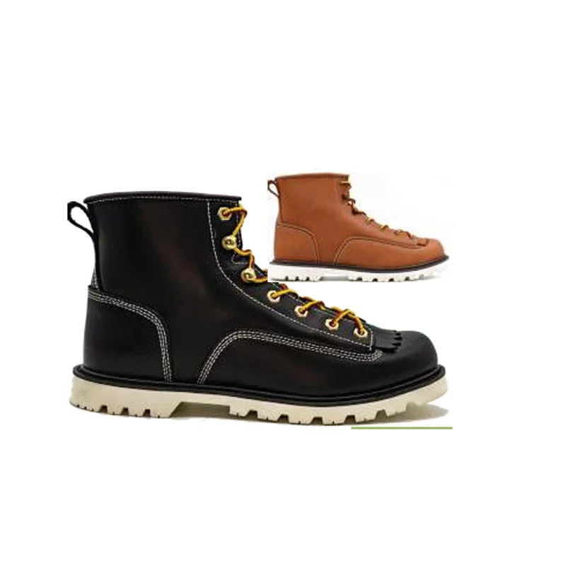 Custom Safety Work Shoes Full Grain Cow Leather Steel Toe Smash-proof Safety Boots Women Safety Shoes