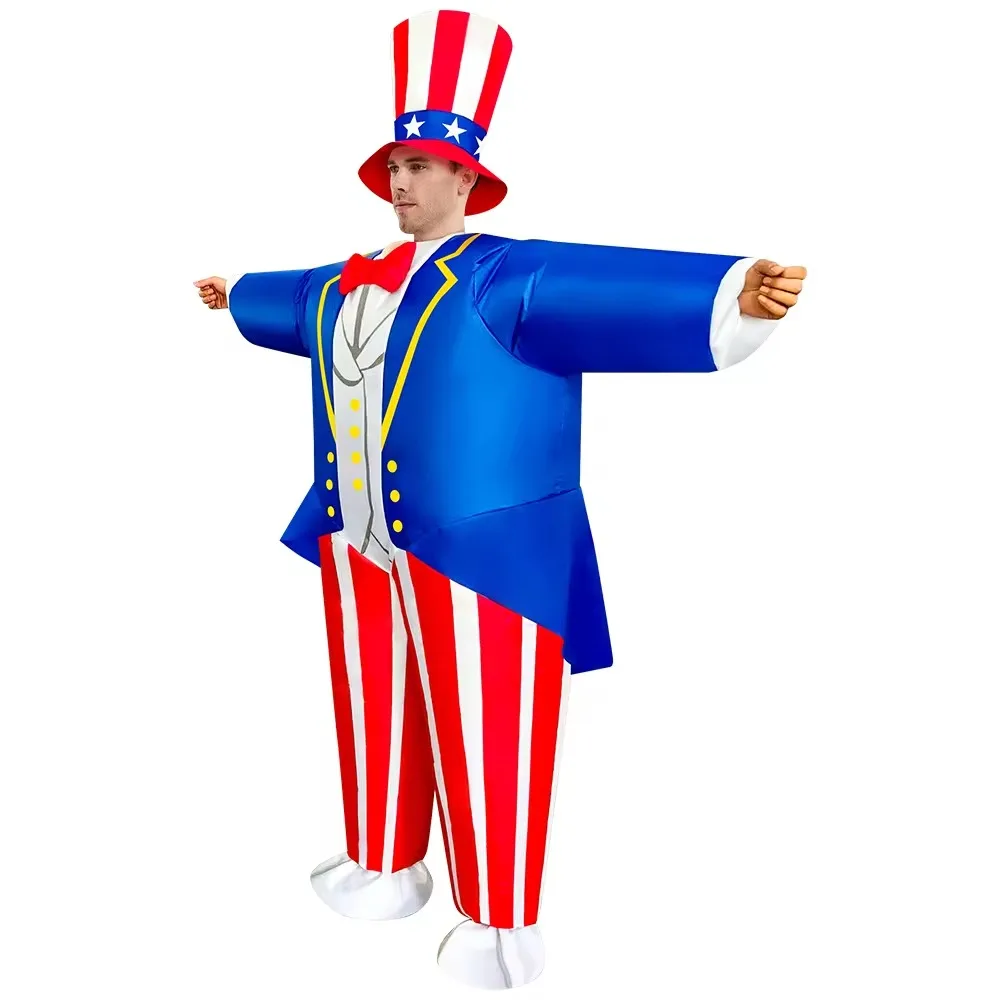 Wholesale Unisex Funny Inflatable Clown Costume Adult Circus Joker Suit for Parties Hand-Drawn Printing for Cosplay