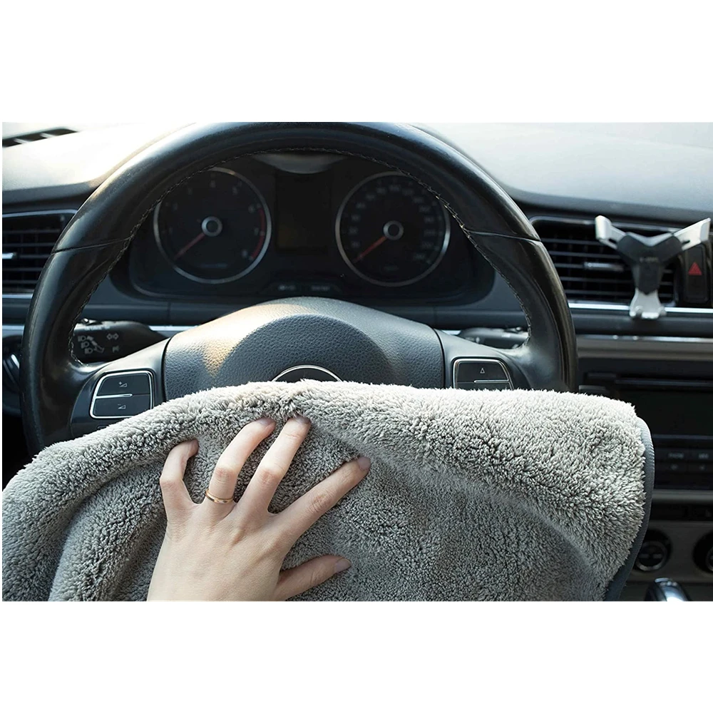 Magic thickened 1200 gsm microfiber towel gray custom car drying towel