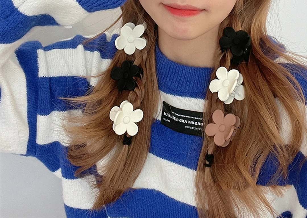 Cross-border spring and summer candy color clips sweet flower clips wholesale bath hair clips hair accessories