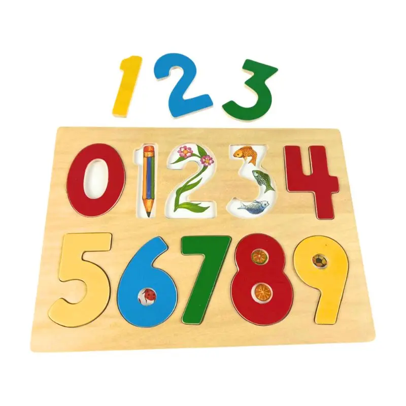 2023 Montessori Wooden Cognition Puzzle Board Alphabet Number Shape Early Education Jigsaw Puzzle