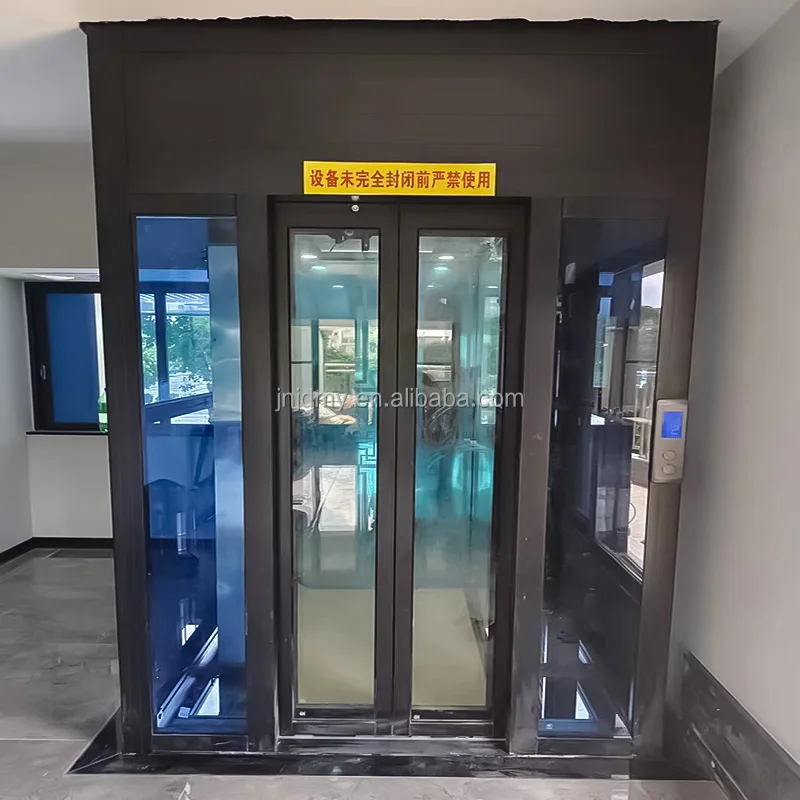 2 floor sleek contemporary glass villa home elevator for ideal option