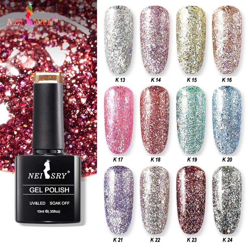 Neiss Factory Wholesale Platinum Gel Polish Super Glitter Soak Off Gel Hema Free Nail Gel Polish