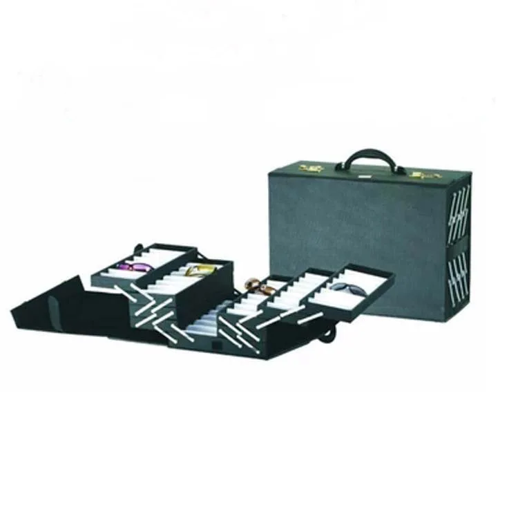 Newest Black Leather Sunglasses Password Case  80 Pairs Eyewear Glasses Display Suitcase