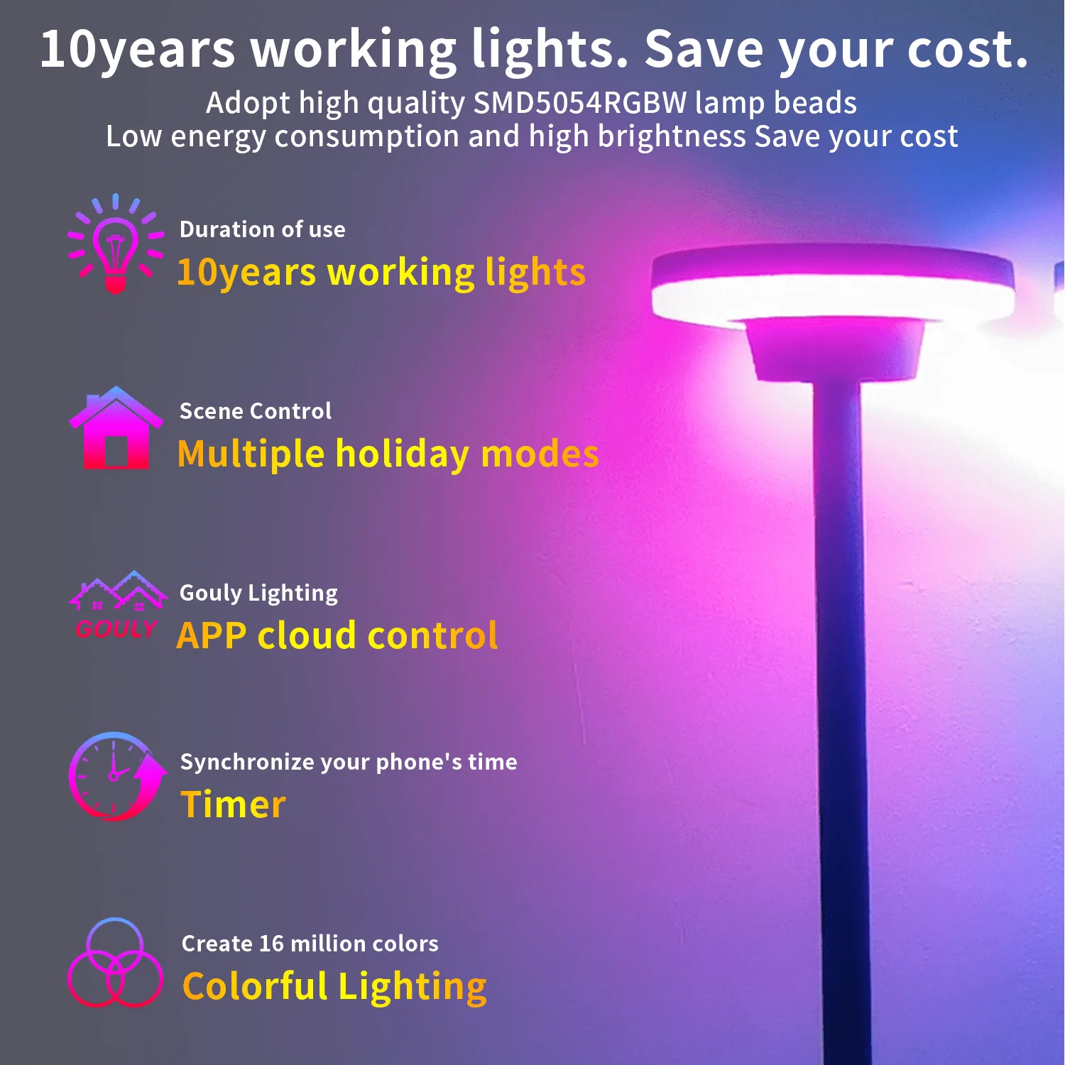 gouly Direct Sales Outdoor Garden Led Lawn Bollard Lights Ip65 Ip67 Waterproof 12w Umbrella Type Led Bollard Lawn