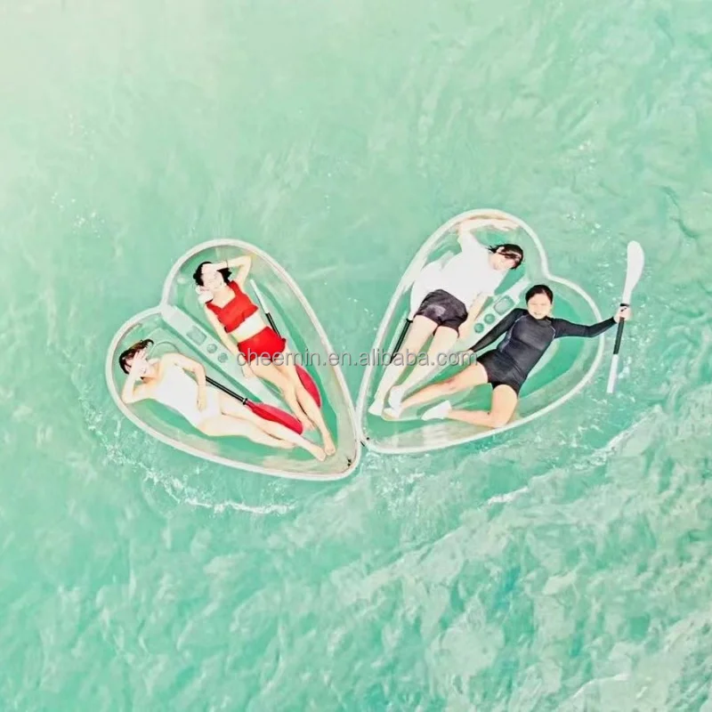 Самая популярная 2 человека вода пластиковая прозрачная лодка для каноэ каяк