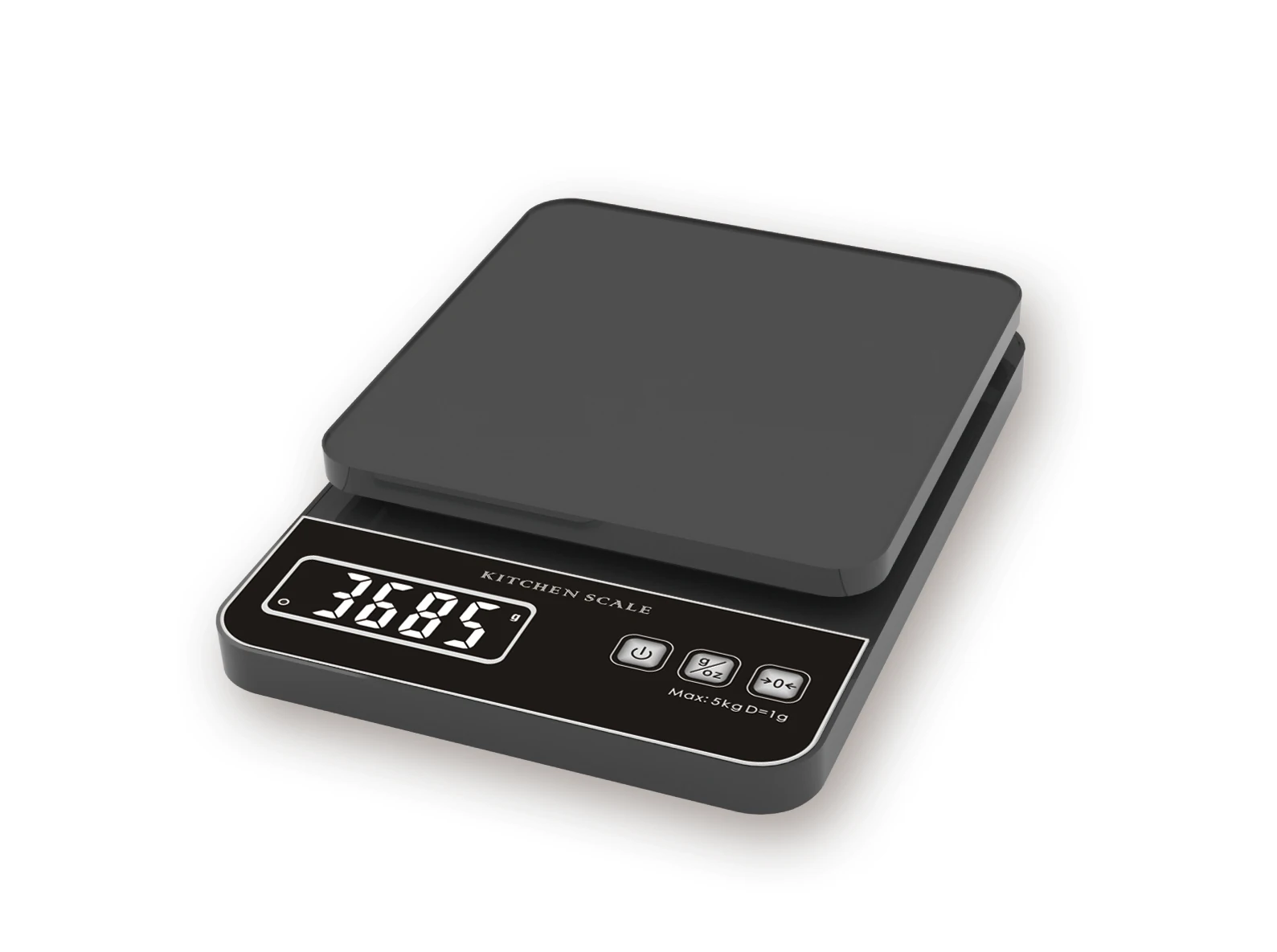 High Accuracy White Home Use Digital Kitchen Scales 5kg/1g Max Weighing Capacity Food Weighing Scale with Battery Power Source