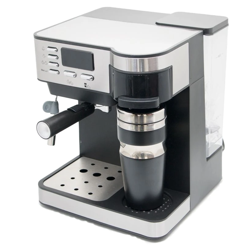 Full Function Keep Warm Portable Cup 1.2L High Pressure 15Bar 2in1 Drip Cappuccino Espresso Coffee Machine Maker