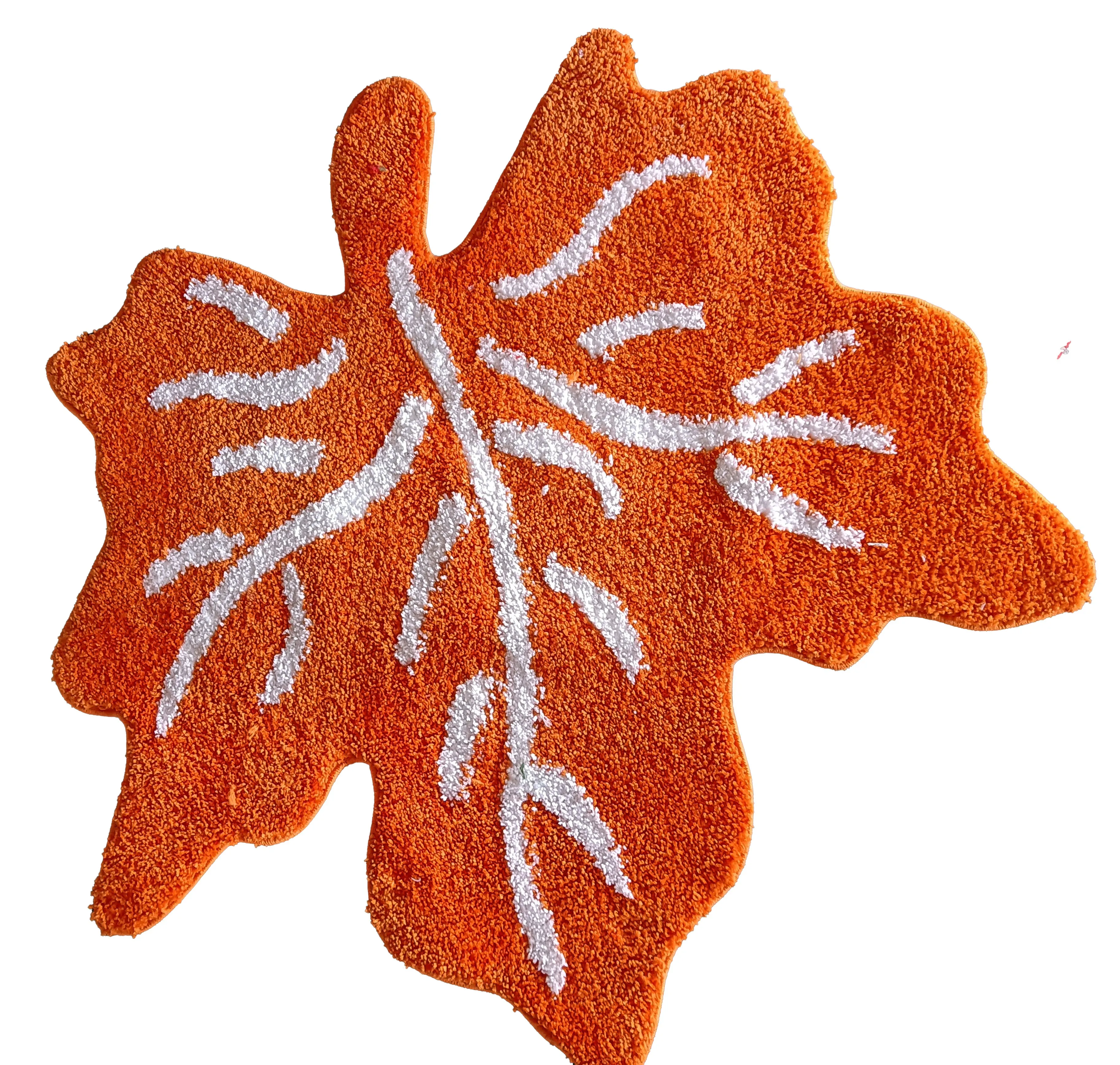 Black and white irregular spider web  polyester tufted fruit shape carpet flocking soft plush tufted hotel bath rug