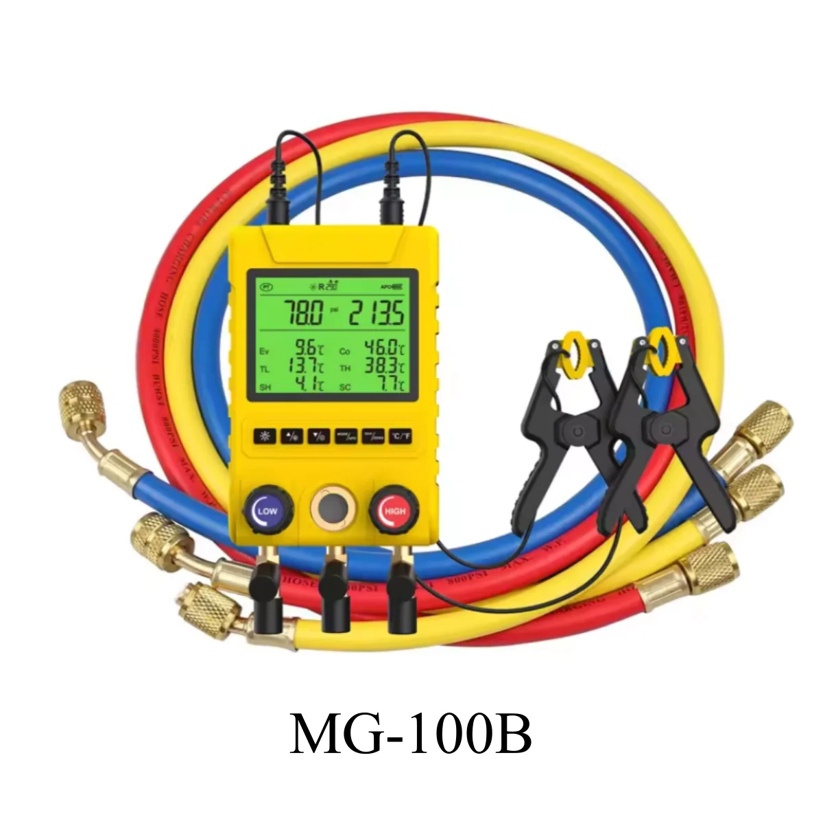 hot selling new MG-10 MG-100 portable digital refrigerant pressure Gauge HVAC Digital Manifold Gauge for 88 Refrigerant Gas