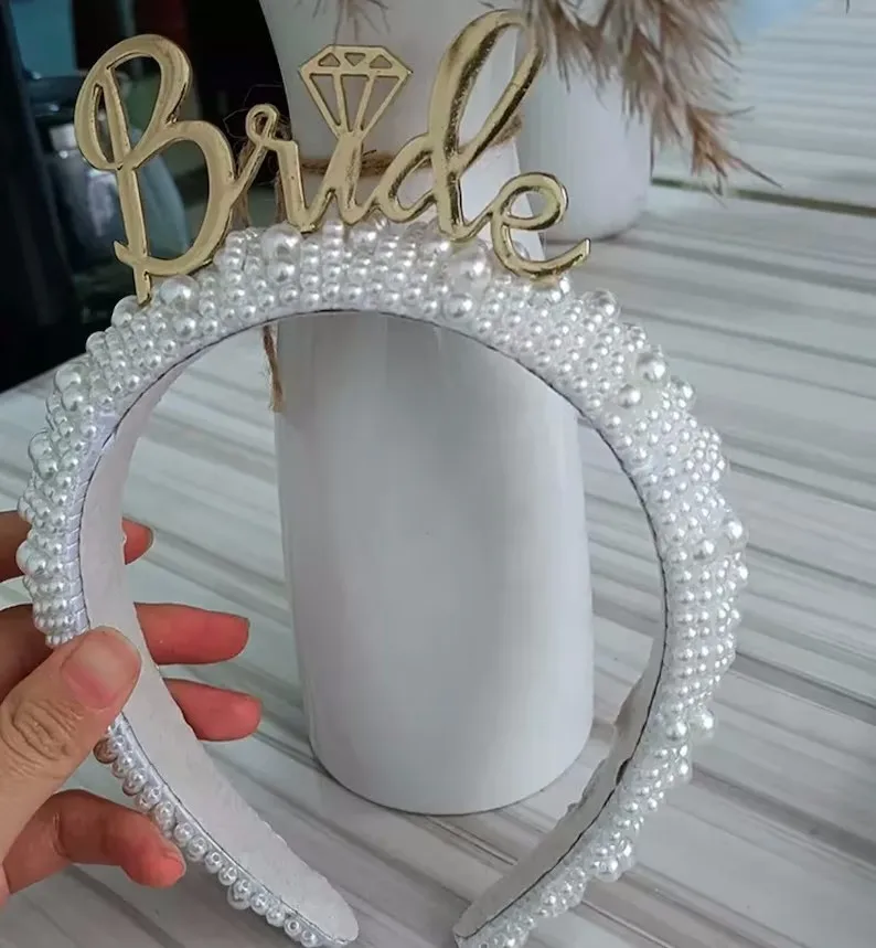Bachelorette Party Crown Bride To Be Crown Bridal headband bride pearl headband