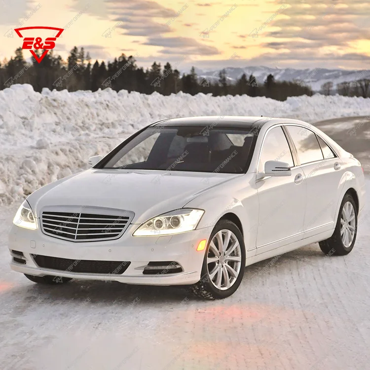 ES High Quality Auto Spare Parts Car Bumper With Grille LED Lamp Exhaust Tip Old Upgrade New Bodykit For BENZ S Class W221