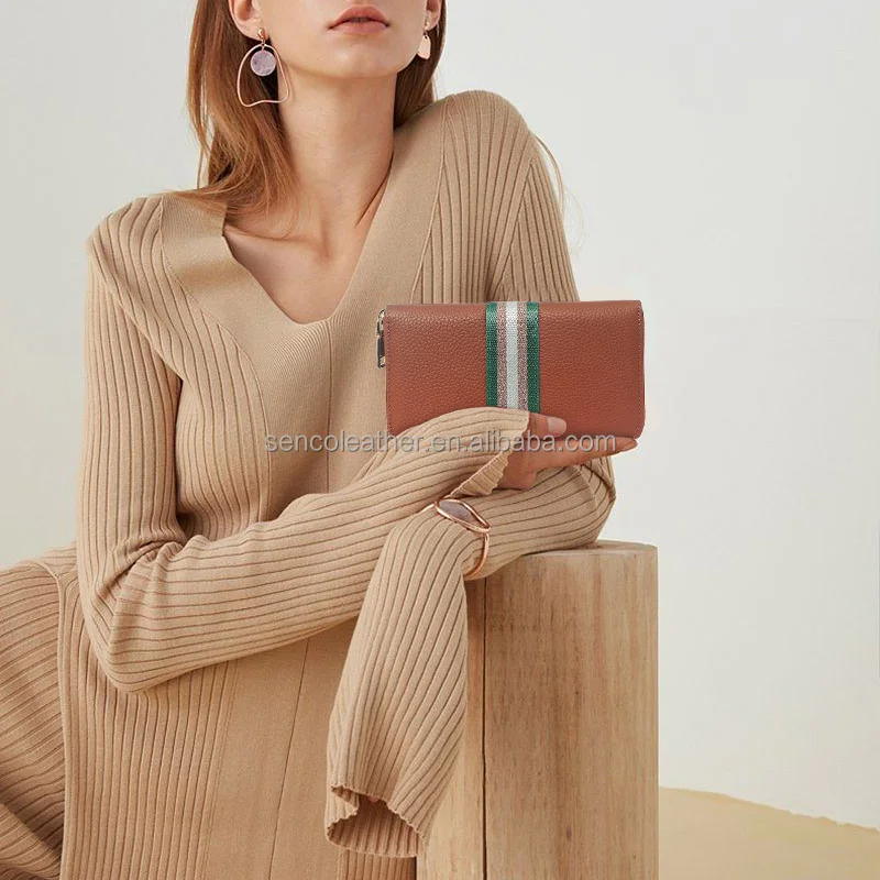 red brown evening bags clutch 2024 luxury long wallet women