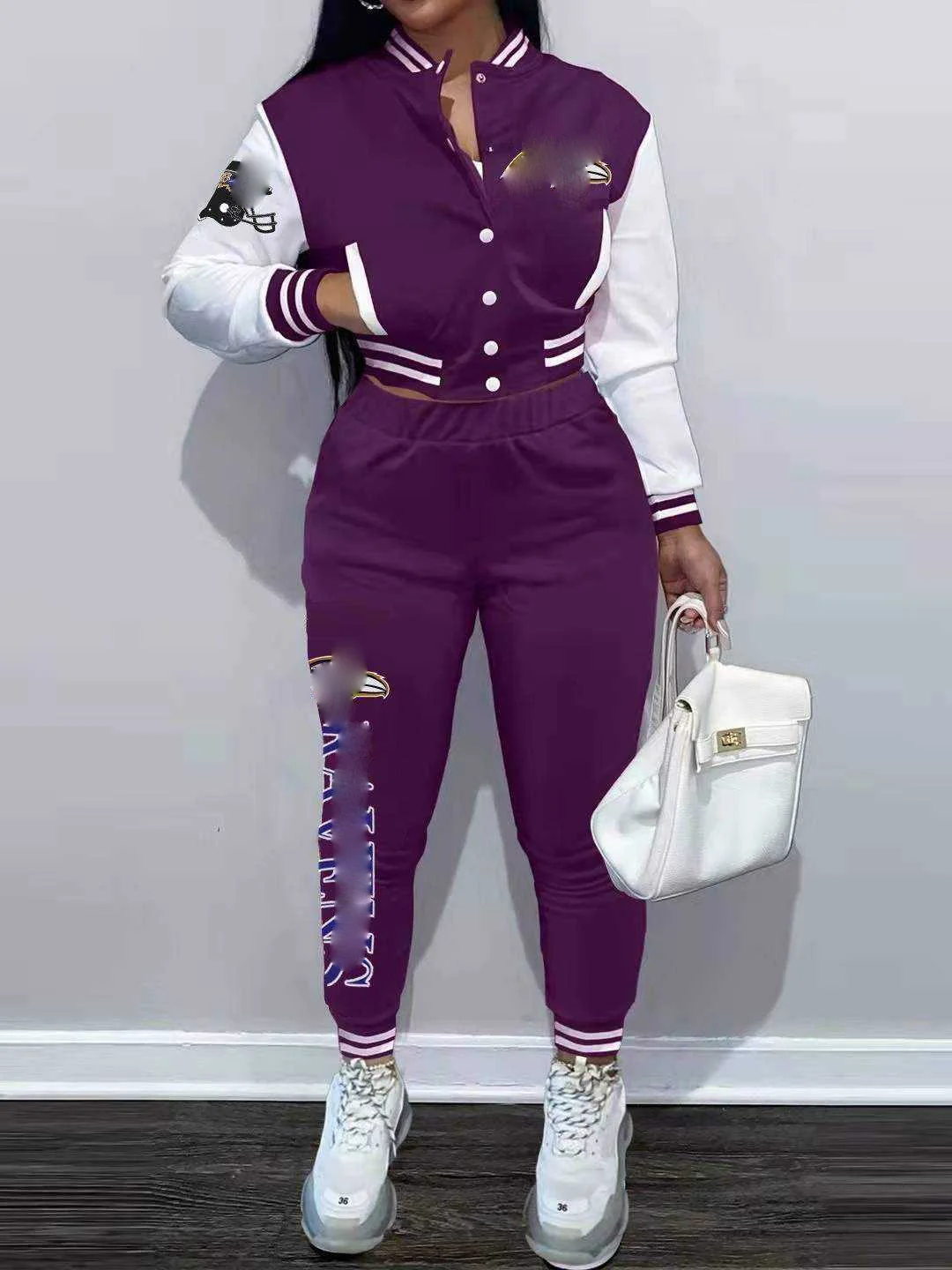 2024 New MSR MS513 Style 49 Steeler America Football Hot Sale Custom Baseball Short Jacket Fashion Women Sporty Sets