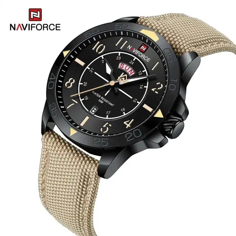 NAVIFORCE 9204N watch luxury men wristwatch fashion business clock waterproof  leather quartz men  watches Wrist watch