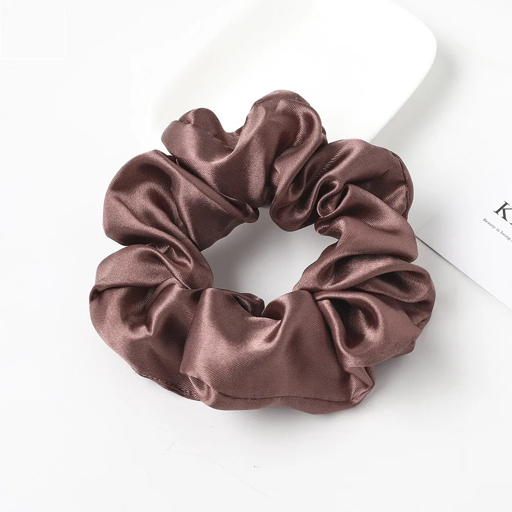 Satin Silk Scrunchies for hair, Hair Scrunchies Satin Hair Ties Ponytail Holder Custom image
