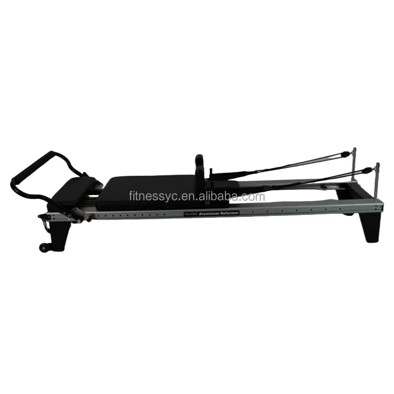 Aluminum Pilates Reformer BB2 Black Gym Equipment for Home Use for Yoga Studio Application Featuring Cadillac Core Bed Made Wood