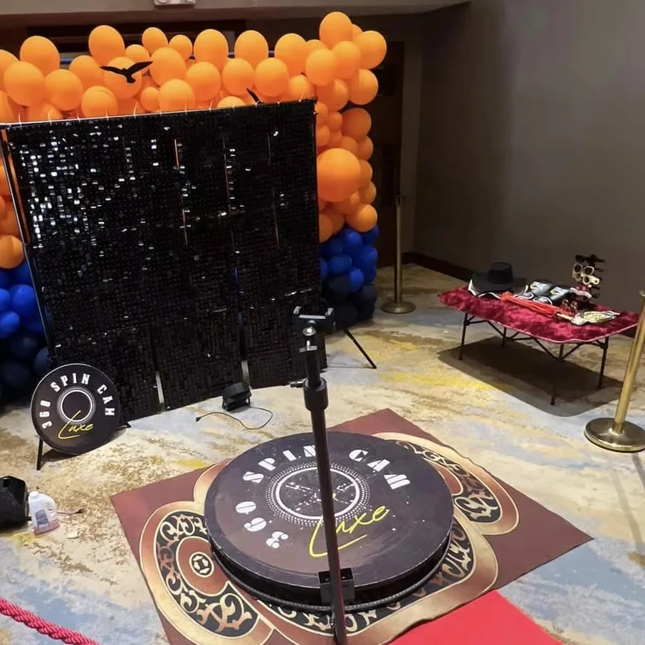 Original Factory Glass Photo Booth 360 Video Booth for Party Camera 360 Photo Booth Automatic 115cm with Case Party Supplies