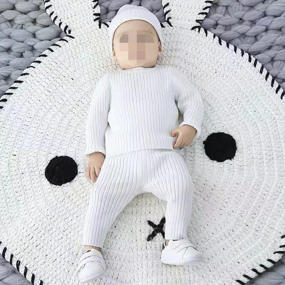 
cashmere high quality newborn computer knitted baby sweater pants suit 