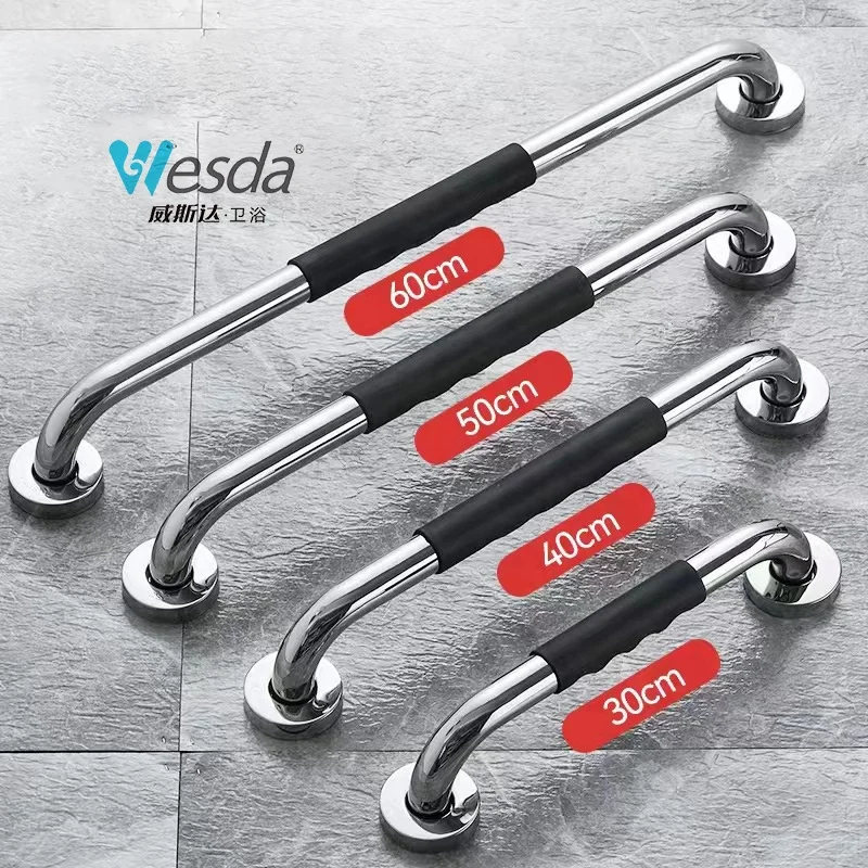 Wesda Bathrooms Safety Bath Toilet Rail Handicapped Anti Slip Handicap Stainless Steel Grab Bars for Bathtubs and Showers