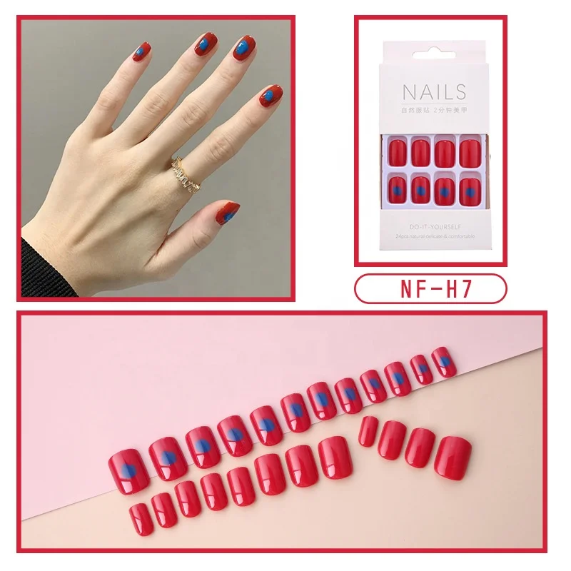 Supplier High Quality short fake nails with design Art press on nails artificial fingernails for women