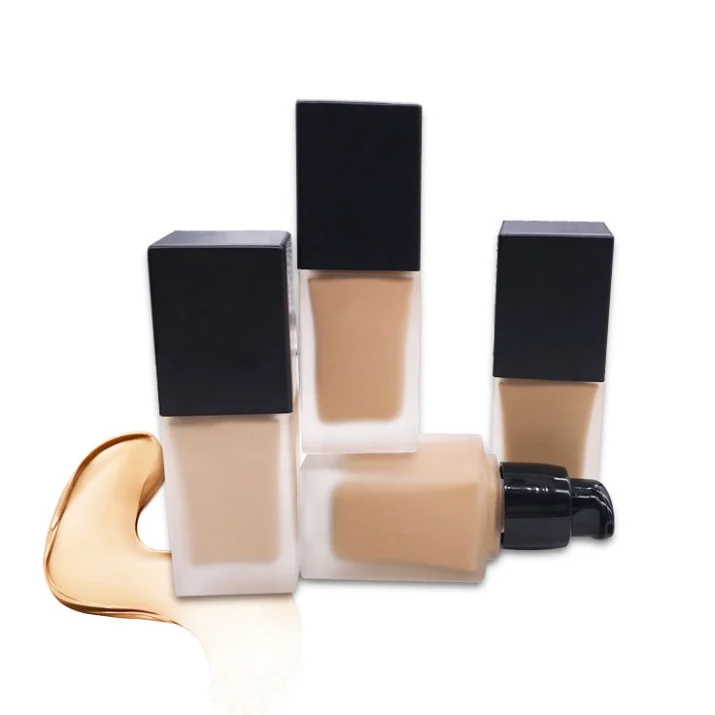 Smaller MOQ Customized Private Label Face Foundation Liquid Full Coverage Foundation With Glass Foundation Bottle