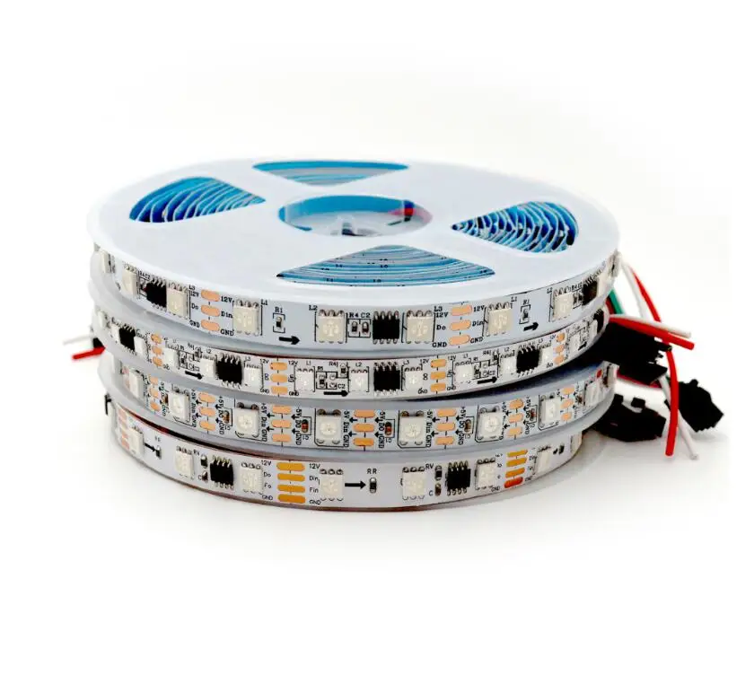 Ws2811 Ws2813 5050 smd индивидуально Адресуемая Светодиодная лента Rgbw Ws2812B 30/60/144 светодиодная Пиксельная светло-черный белый PCB DC5V